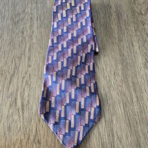 VTG Resilio Repp Tie Purple Red Gold Striped 100% Silk Made in USA 80s 90s